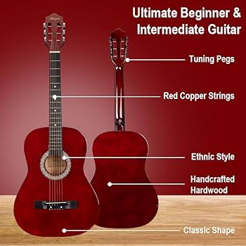 BESYOU アコースティックギター FT-038 Amazon.com: BESYOU 38in Beginner Acoustic Travel Guitar